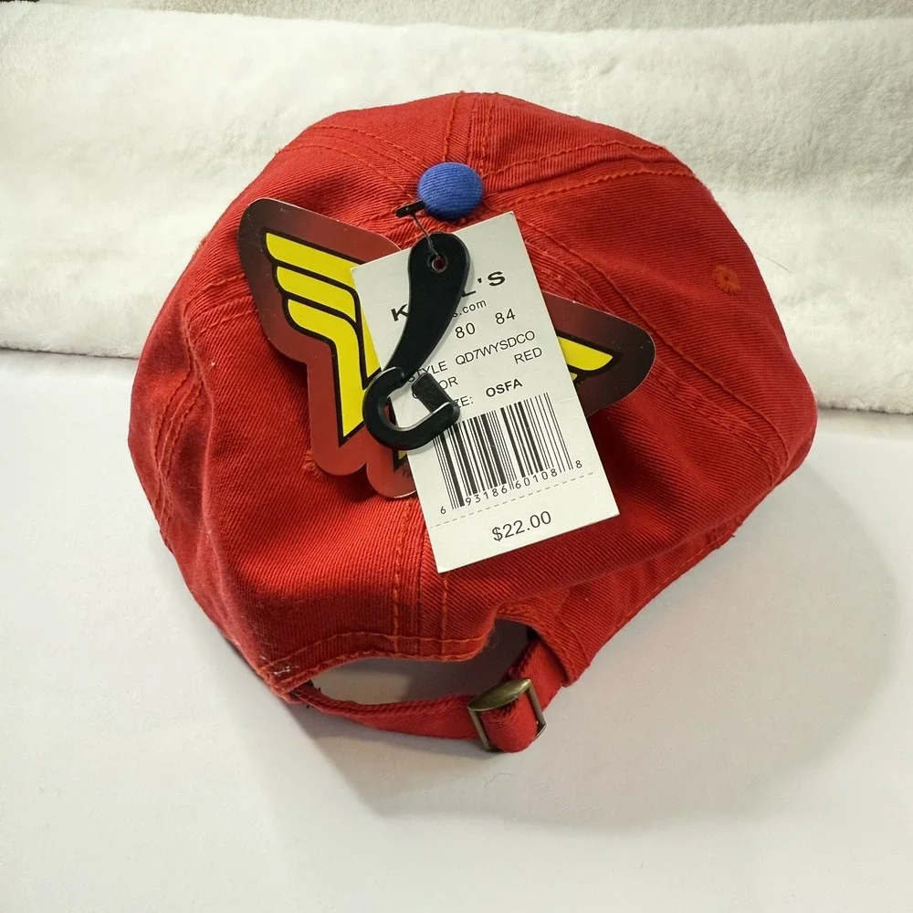 WONDER WOMAN Logo Fabric Baseball Cap Hat Super Hero DC Comics Bioworld Red Blue